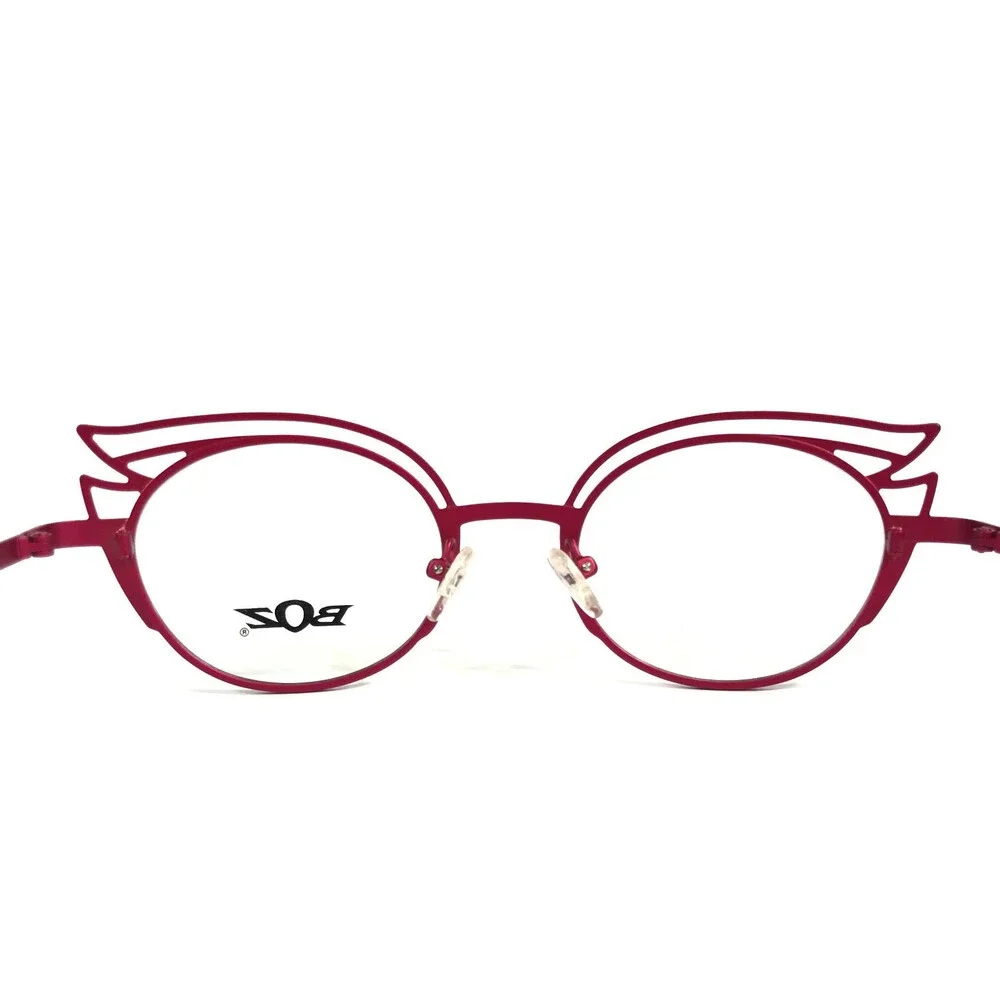BOZ Eyeglasses Frames DYAM 7582 Plum Fuchsia Pink Purple Cat Eye 47-20-140
